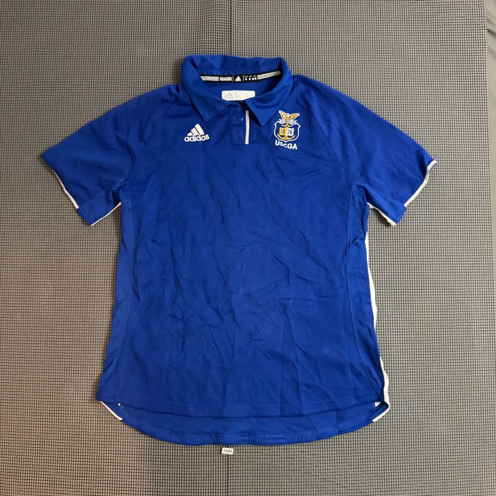 Adidas USCGA Coast Guard Academy ClimaCool Polo Shirt Womens XL Blue White
